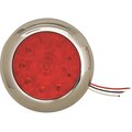 Custer Products Red Round Tractor/Trailer Tail Light With Chrome Face CPL4R10FB